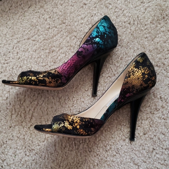 Jimmy Choo RARE Rainbow suede heels sz 6/36 - Picture 2 of 11